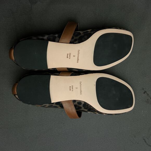 Reformation Bethany Leopard Mesh Mary Jane Ballet Flats 9 - Picture 3 of 7